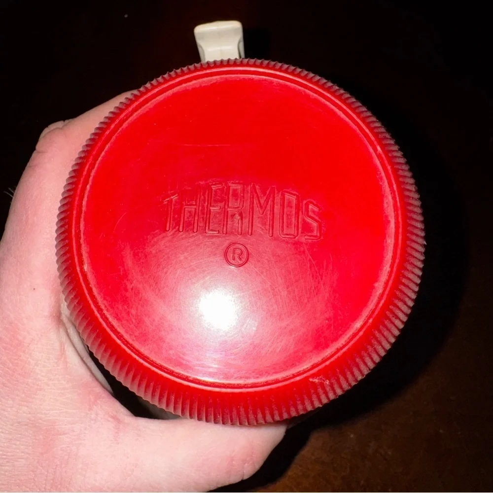 Vtg Thermos Vacuum Jar 6202 King-Seeley Red/Tan Pint Wide Mouth Leak Proof CMPLT
